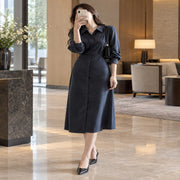 black-polo-collar-shirt-dress