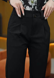 High-Waist Straight-Leg Cigarette Trousers