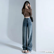 Women's Black High-Rise Extra-Long Wide-Leg Jeans — Real outfit styling view