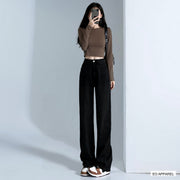 Women's Black High-Rise Extra-Long Wide-Leg Jeans — Real-life product view