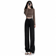 Women's Black High-Rise Extra-Long Wide-Leg Jeans — Main product view