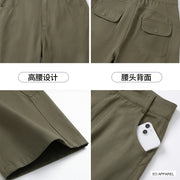 Women's Gray-Brown High-Rise Wide-Leg Cargo Pants — Real outfit styling view