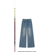 Women's Blue High-Rise Full-Length Wide-Leg Jeans — Main product view