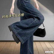 Women's Vintage Blue High-Rise Wide-Leg Jeans — Real-life product view