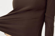 Ribbed Crew-Neck Long-Sleeve Top
