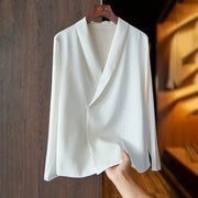 Satin Cross-Front V-Neck Blouse