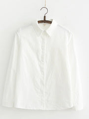 White Cotton Long-Sleeve Shirt