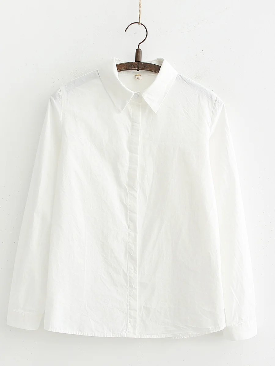 White Cotton Long-Sleeve Shirt