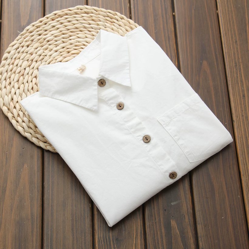 White Cotton Long-Sleeve Shirt