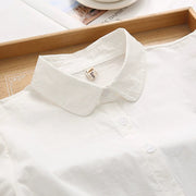 White Cotton Long-Sleeve Shirt