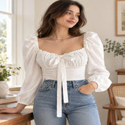 white-square-neck-puff-sleeve-blouse